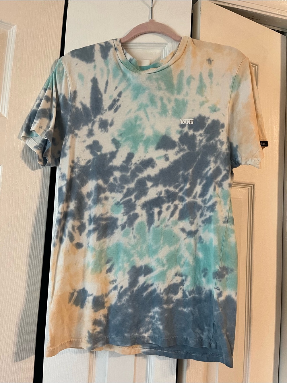 Vans Tie-Dye Short Sleeve Tee in Teal, Gray & Cream